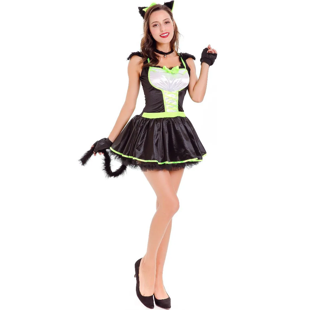 Anime Character Maid Cosplay Lolita Cat Maid Dress Gothic Costume with Accessories Woman Girl