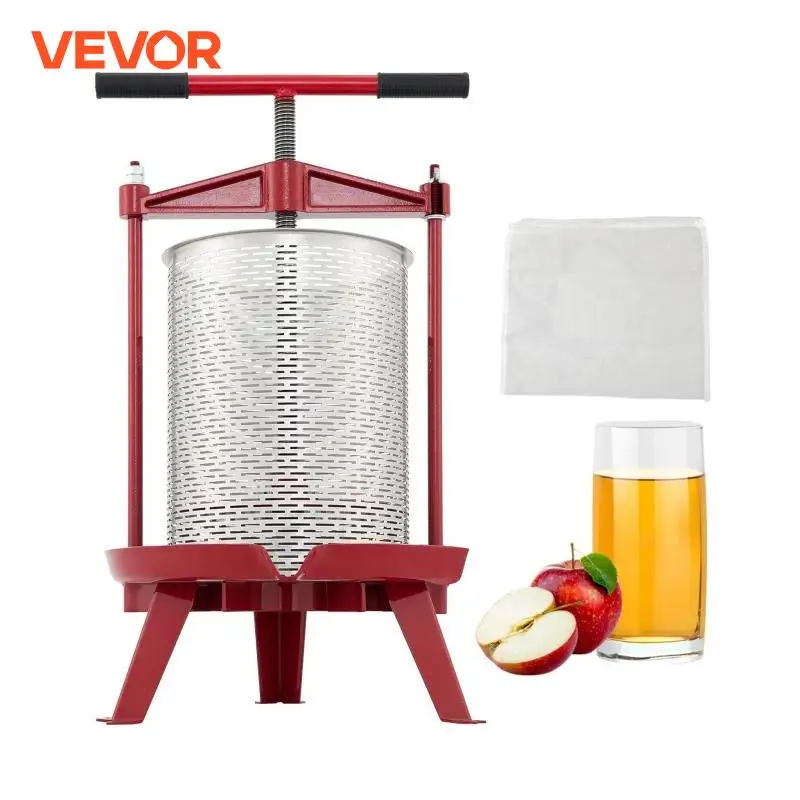 VEVOR-Presse Manuelle pour Vin, mir en Acier Inoxydable, Rouge, Argent, Raisin, 5l, 9l, 14l