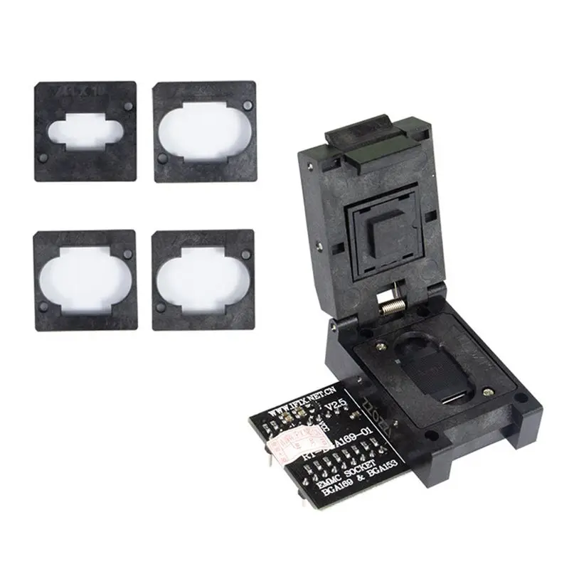 A01E-RT-BGA169-01 BGA169 / BGA153 EMMC Adapter V2.5 With 4Pcs BGA Bounding Box For RT809H Programmer