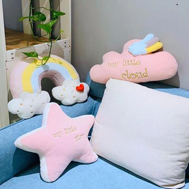 Sofa Bay Window Pillow Bedroom Cushion Bed Cushion Living Room Stars Clouds Cute Girl Heart Shaped