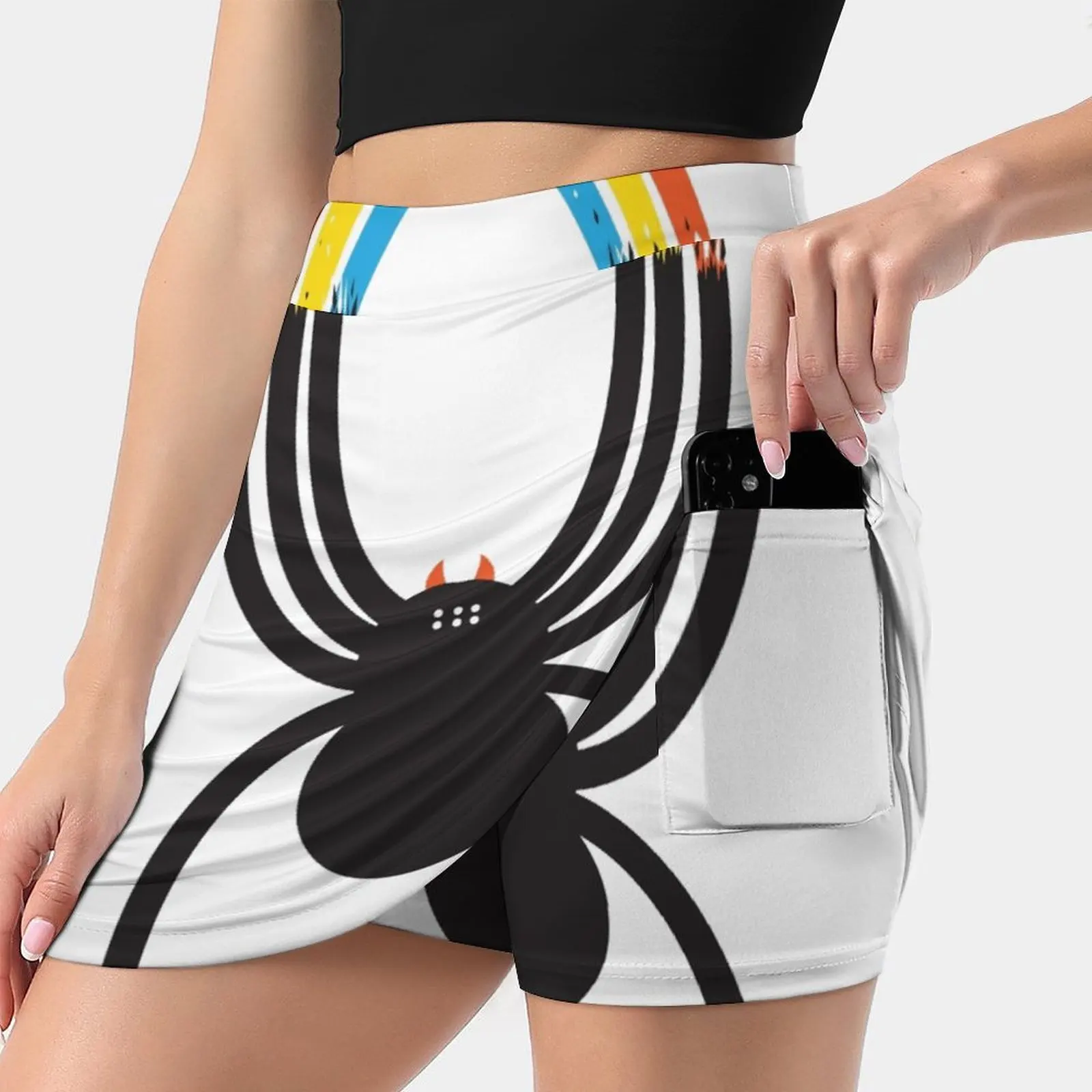 Spiders Are Rainbows Women's skirt Mini Skirts A Line Skirt With Hide Pocket Spiders Rainbows