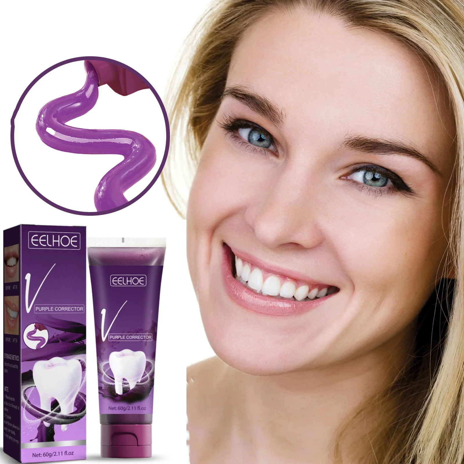 Purple Toothpaste Fresh Breath Protecting Teeth Decay Prevention Plaque Stains Removing Repairing Oral Cleaning Cream Dentifrice