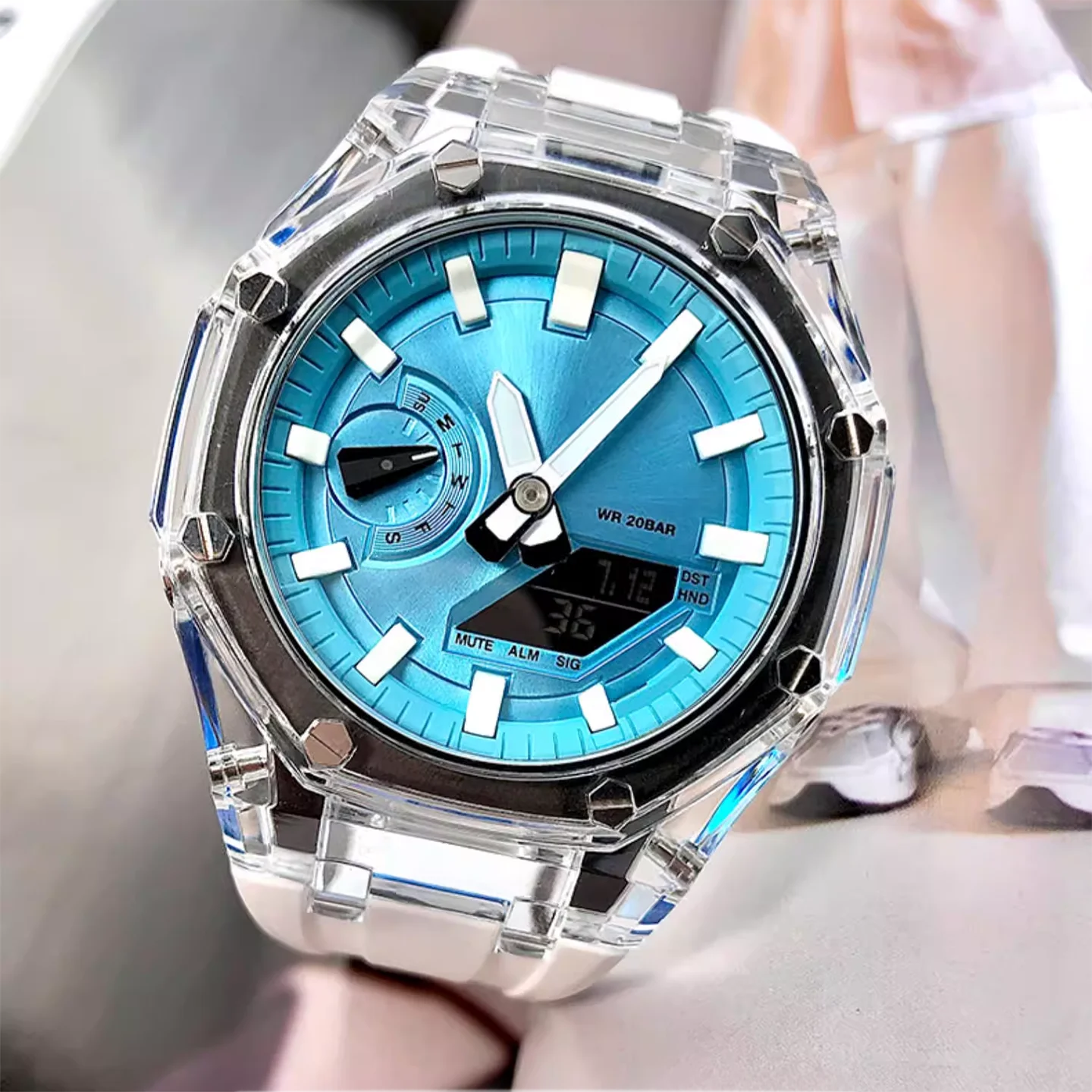 GA2100 watch Accessories Mod kit For Casio G-shock GA-2100 2110 Watch Scale Ring Metal dial Set | Steel case rubber strap Parts