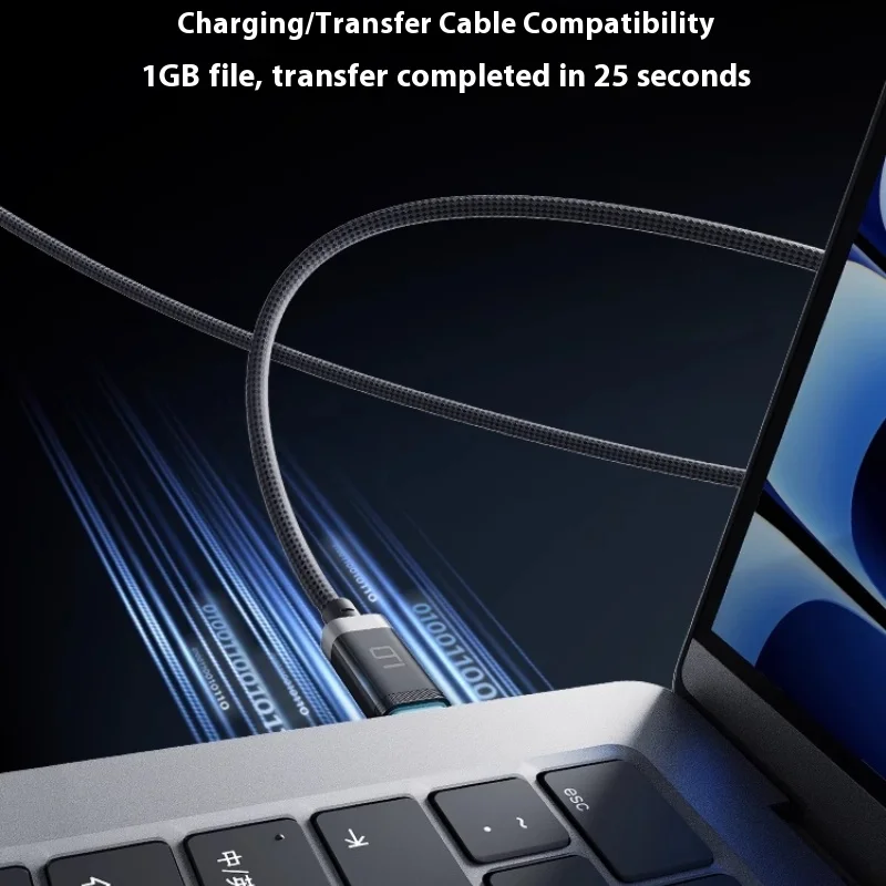 CUKTECH No.6 Braided Digital Display USB-C Cable - Dual Type-C PD Fast Charging for iPhone 16 Pro Max/Xiaomi 15/MacBook (Car/Hom