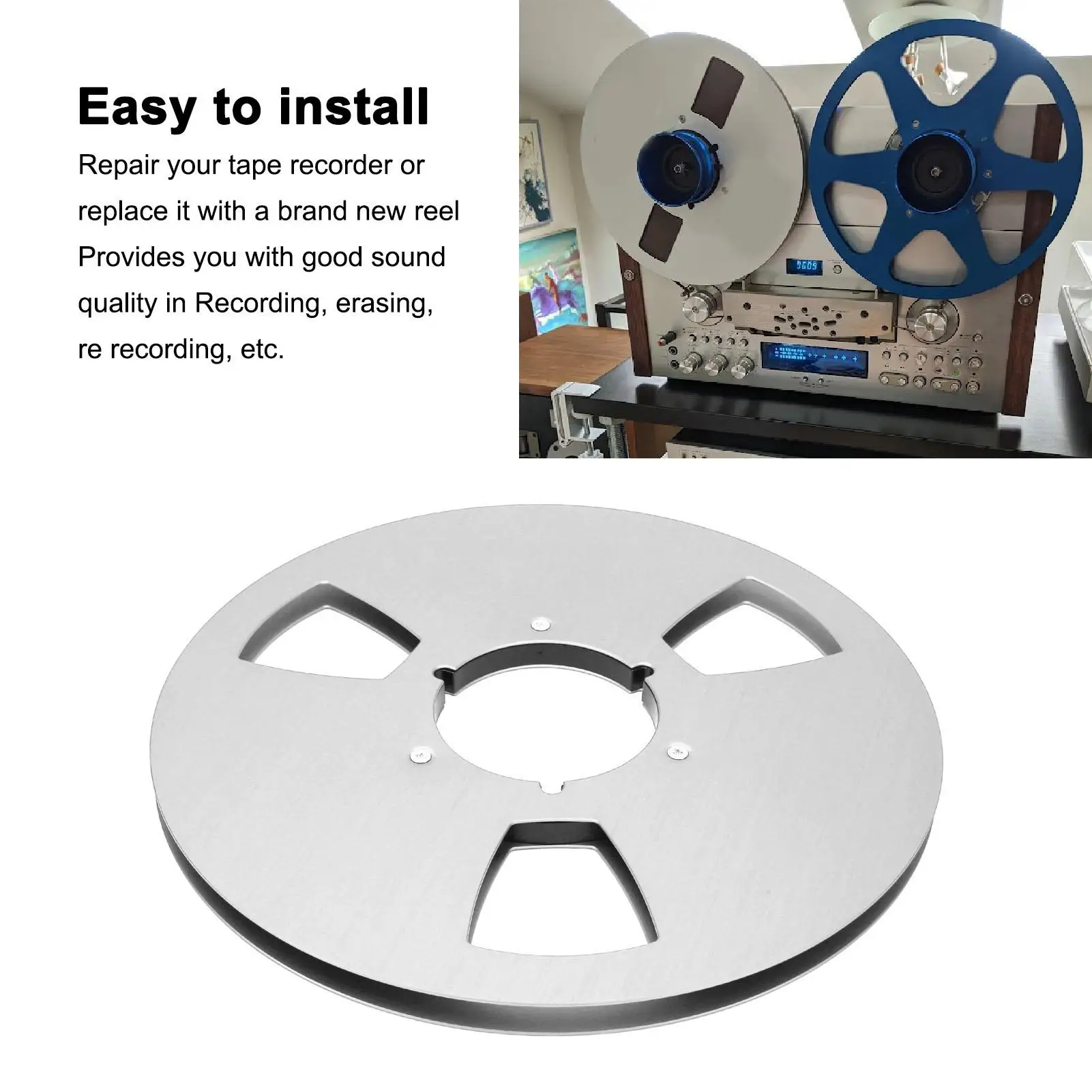 10.5-Inch Empty 1/4 Tape for reel - Enhance Sound Quality for reel -to for reel Players, 3-Hole Design image 5