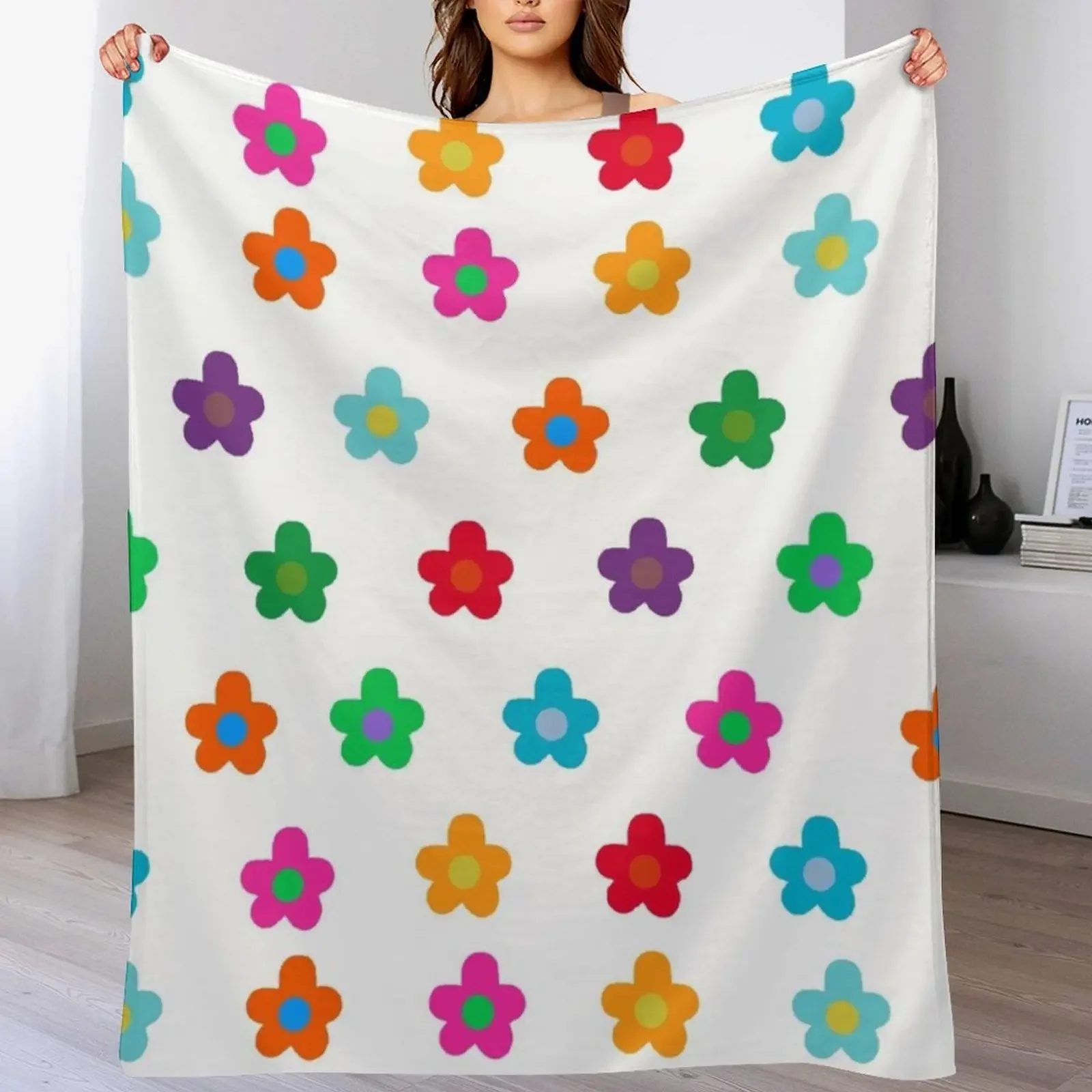 colorful flowers pack Throw Blanket Decorative Soft Throw Blanket for Couch Sofa