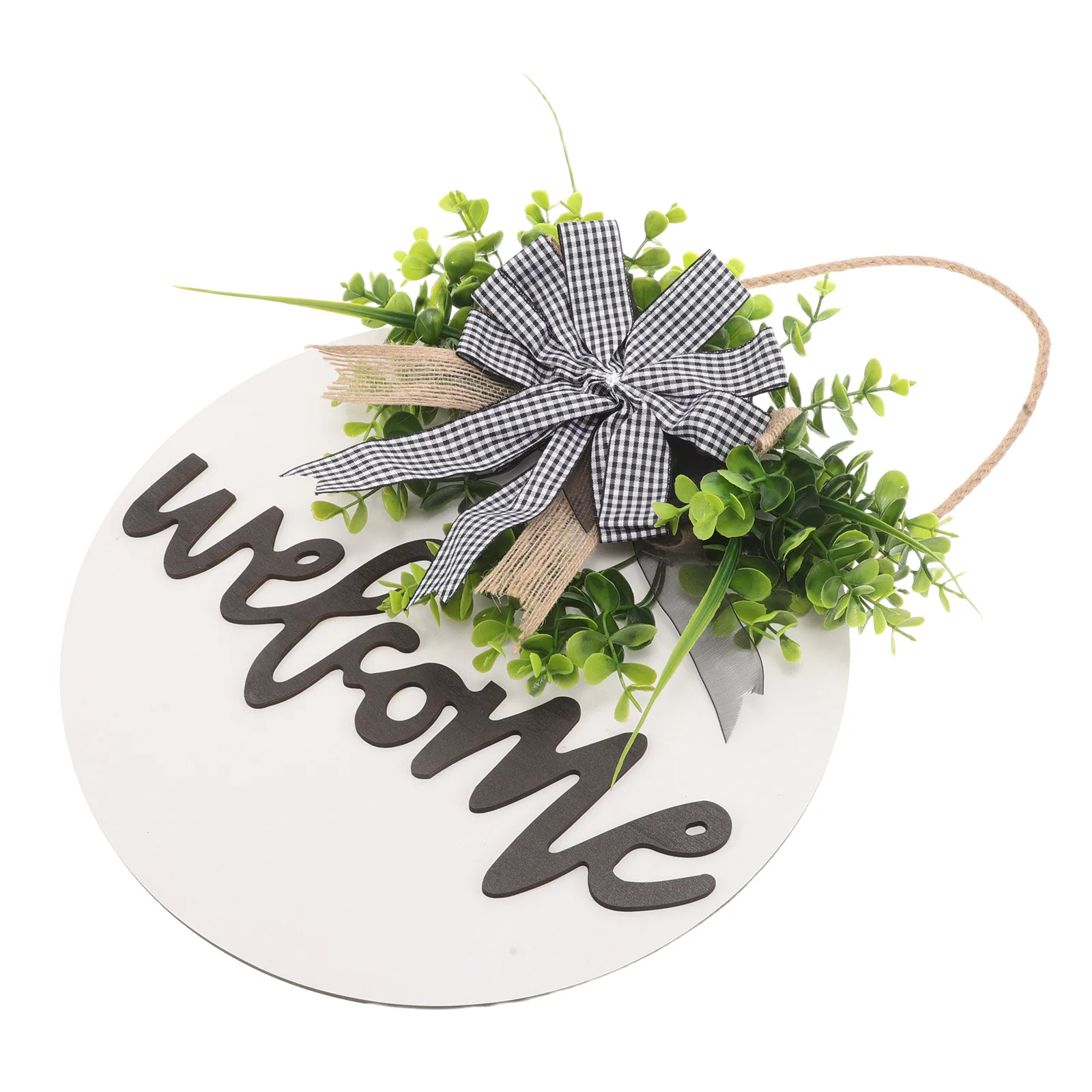 

3D Wooden Welcome Sign Spring Wreath Rustic Farmhouse Door Hanging Wall Art Front Porch Decor Wreath Front Door Decorations