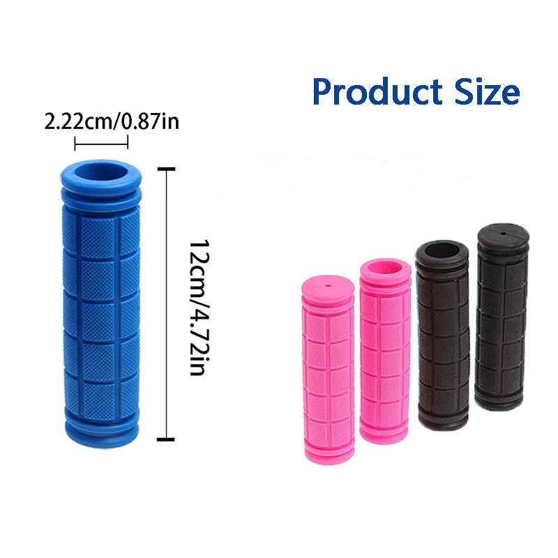 1 Pair Bike Handlebar Grips Soft Scooter Extreme Bicycle Rubber Non-slip Shockproof Mountain Folding Bike Bicycle Accessories