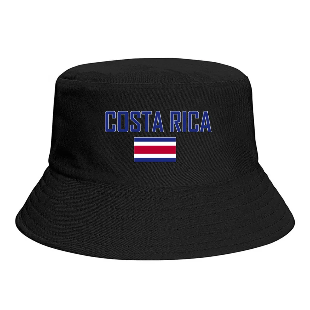 

Costa Rica Flag Bucket Hats Print Cool Fans Sun Shade Simple Classic Outdoor Summer Fisherman Caps Fishing Cap