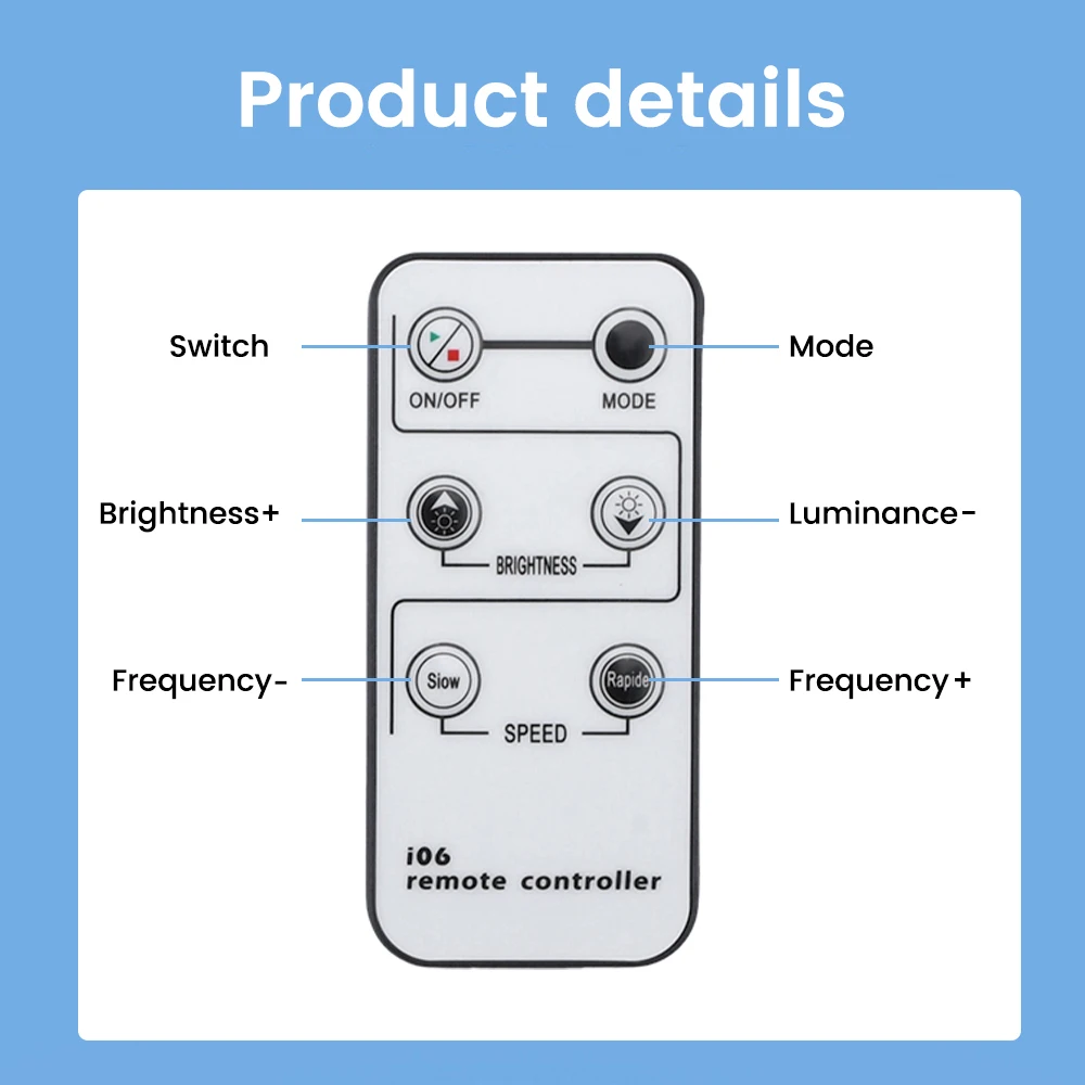 Mini Remote Control Dimmer for Single Color LED Strip LED Ribbon LED Tape DC5-24V 12V 6A 72W IR 6 Key Remote Controller