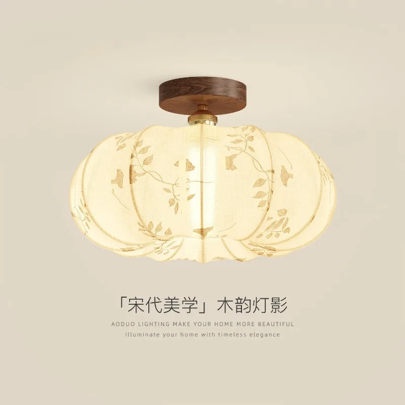 Aoduo Middle Ancient Style Bedroom Led Creative Ceiling Lamp Retro Living Room Study Ceiling Light Art Home Lighting Decoration