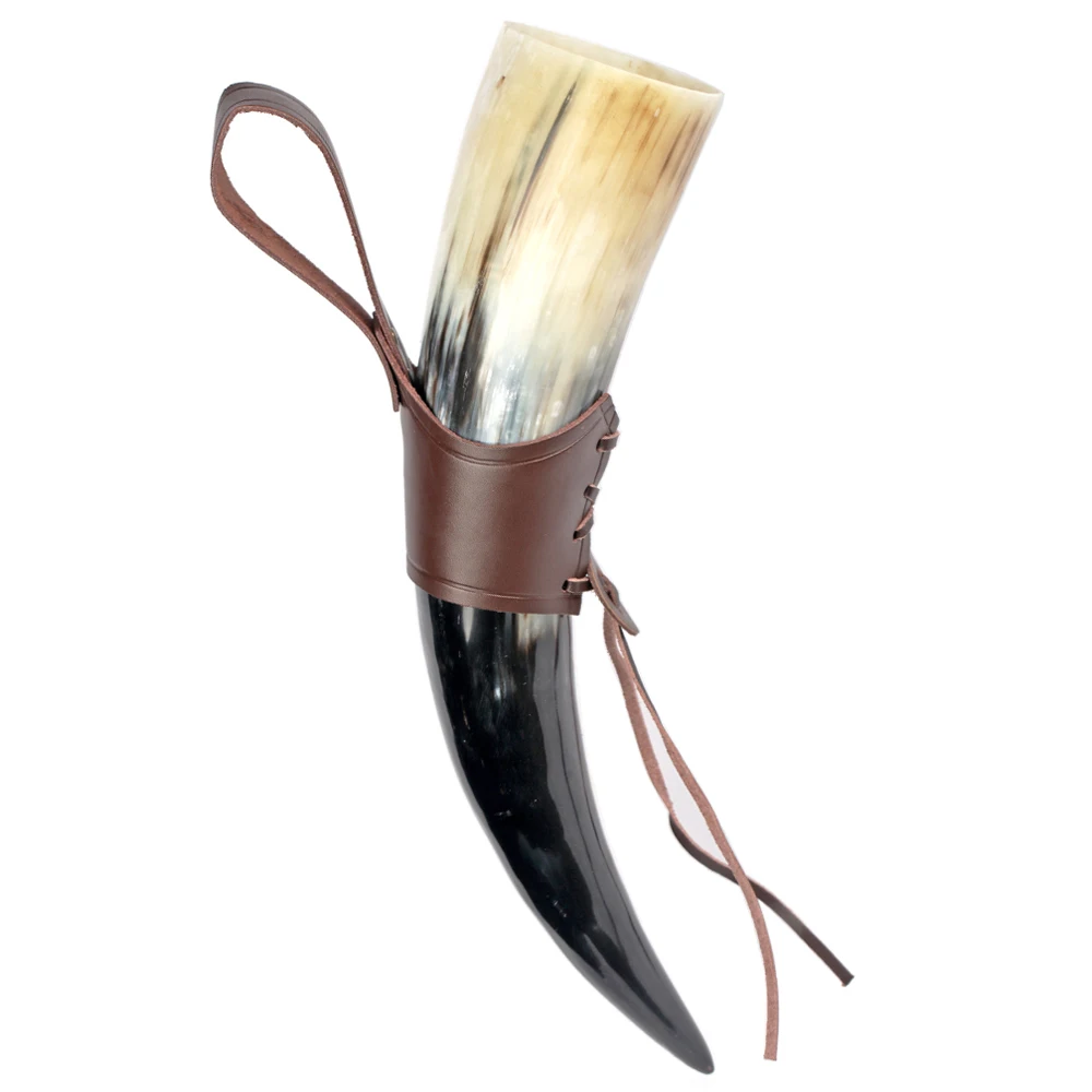 كوب بوق الثور الطبيعي فايكنغ شرب البيرة Tankard أصيلة اليدوية كوب البيرة فايكنغ القرن القدح #3