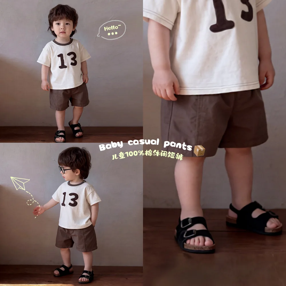 Kids Cargo Shorts 2026 New Summer Casual Loose Knee Length Pants Thin Elastic Waist Shorts Toddler Boys Girls Daily Outdoor Wear