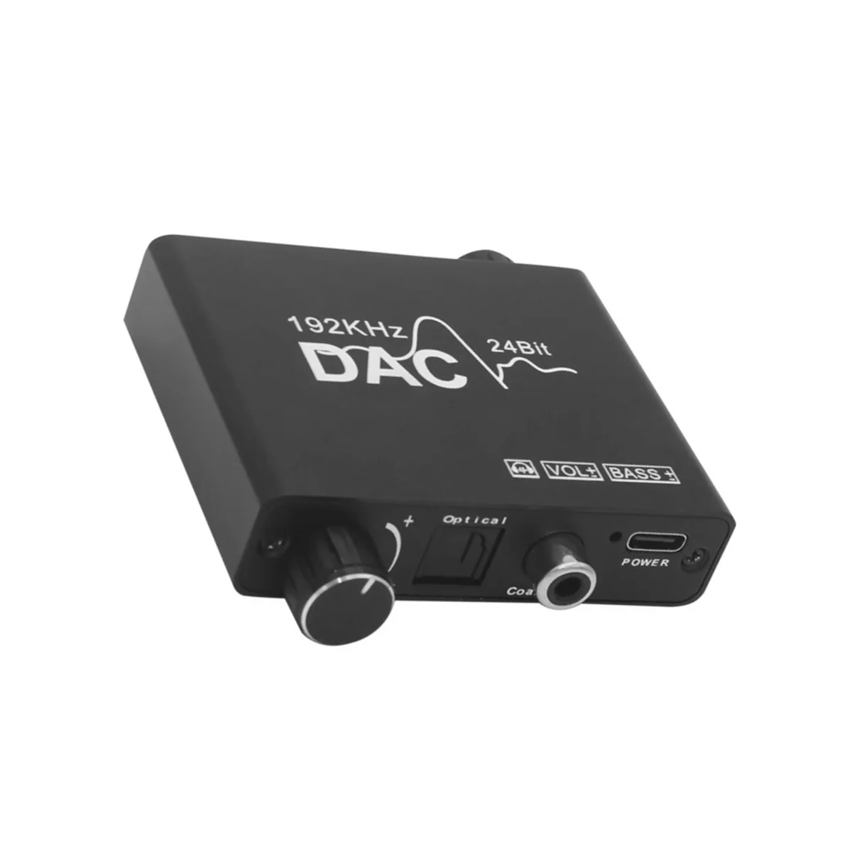 192KHz DAC Converter Digital Optical Coaxial Toslink to Analog L/R RCA 3.5mm Audio Converter Adapter with Volume Control