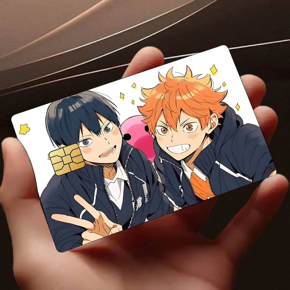 H-Haikyu Anime S-Shoyo x Tobio Card Stickers for Bank Access Protective Waterproof Film Cover Sticker Gift