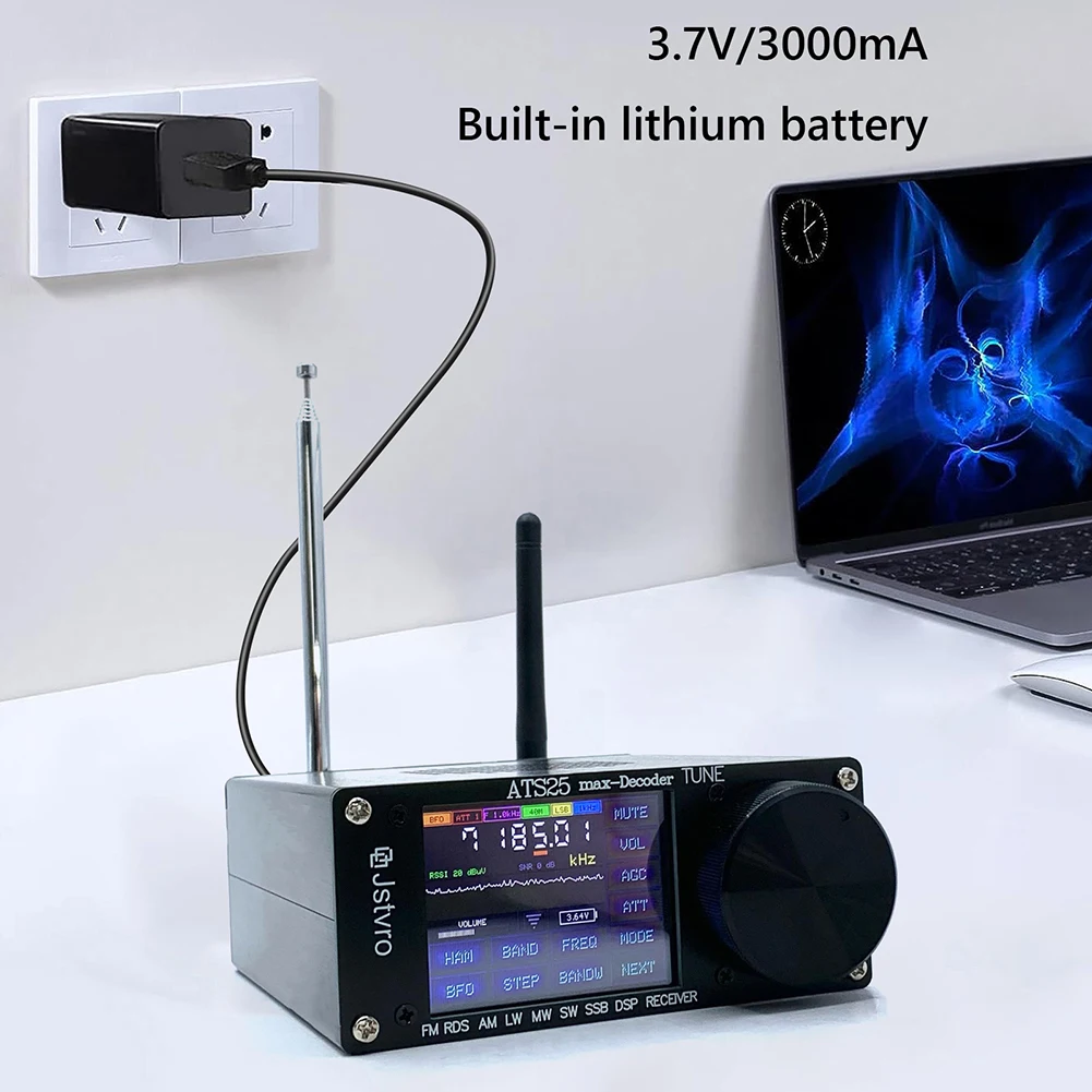 SI4732 ATS-25 Max-Decoder FM RDS AM LW MW SW SSB DSP Receiver Four Audio Spectrum ALL Band Radio Receiver 3000mA Lithium Battery