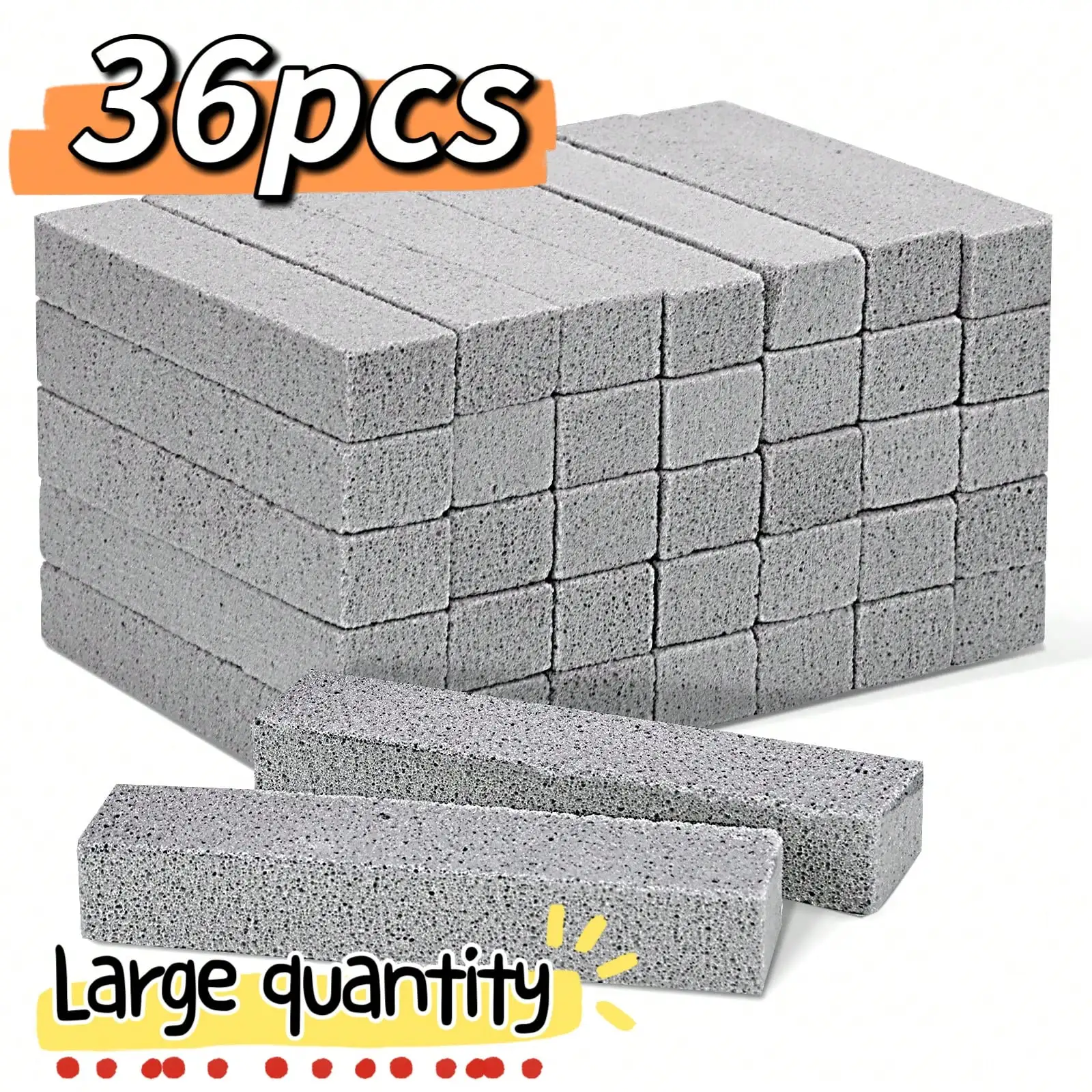 Pumice Stones for Toilet Cleaning – 20/25/36/50/72-Pack Bowl Scrubber Stick to Remove Hard Water Stains; Scouring Pad for Toilet