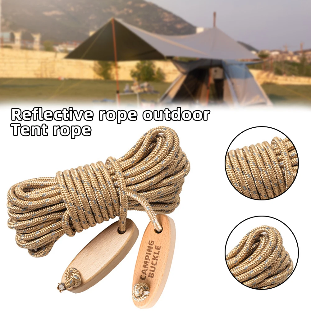 Reflective With Hooks Wind Rope Portable Tent Cord Tensioner For Camping Hiking