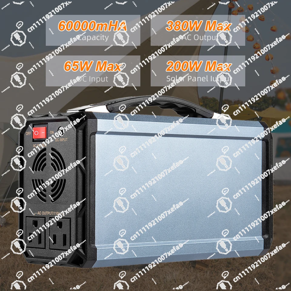 Portable Solar Power Bank 300W Solar Generator with AC Outlet Fast Charging