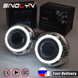 Sinolyn 3.0 Angel Eyes Bi-xenon Lens Headlight Lenses Pro HID Projector Retrofit COB LED Halo Lights Car Accessories DIY Tuning