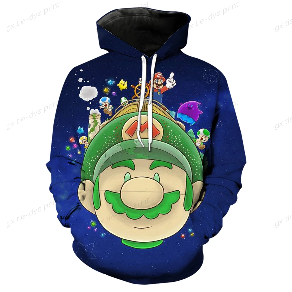 2024 Spring/Autumn Super Mario Bros. Hoodie Long Sleeve Hip Hop Cool Casual Children and Teenagers Casual Hoodie