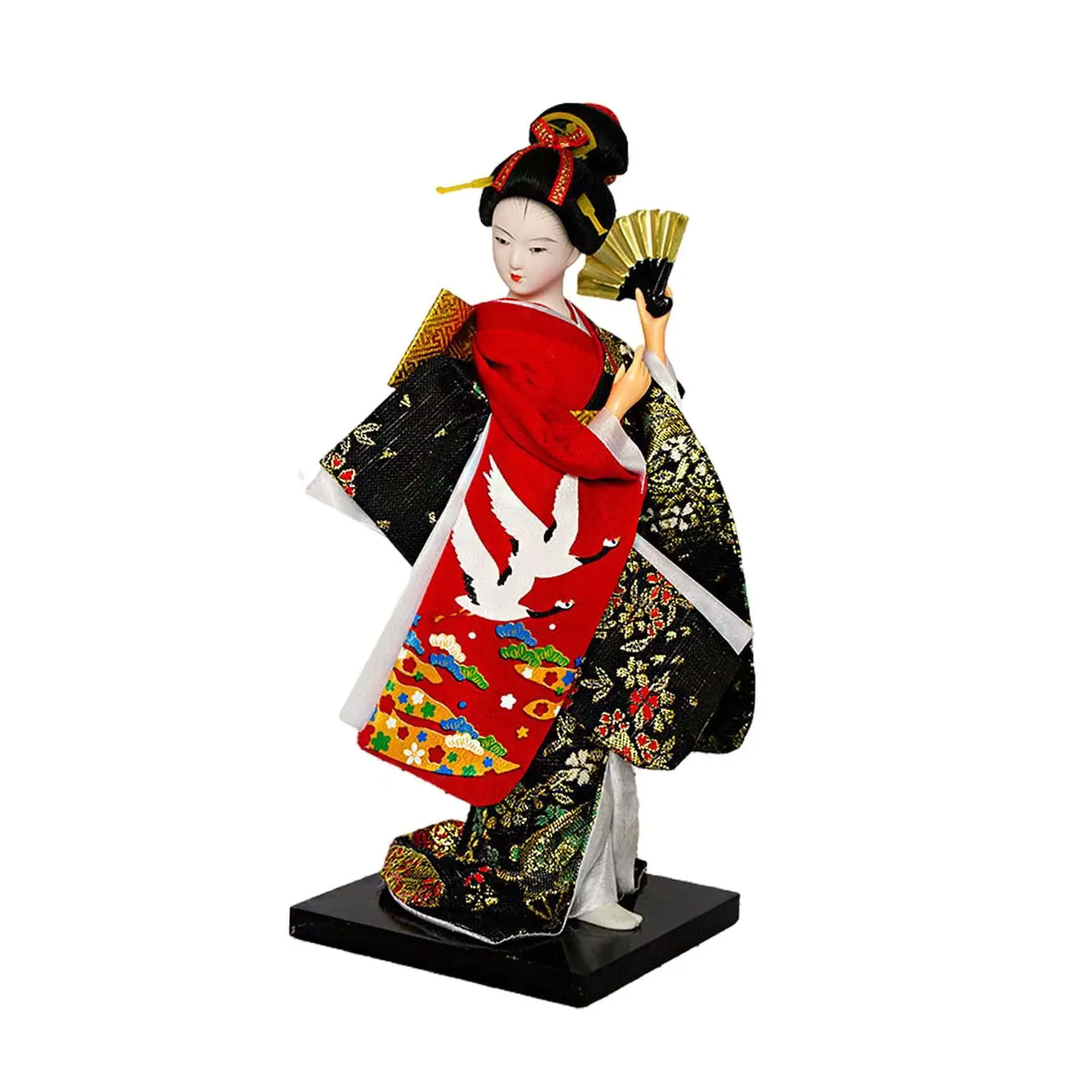 Japanese Geisha Kimono Doll 9 inch Statuette for Bookshelf Living Room Store