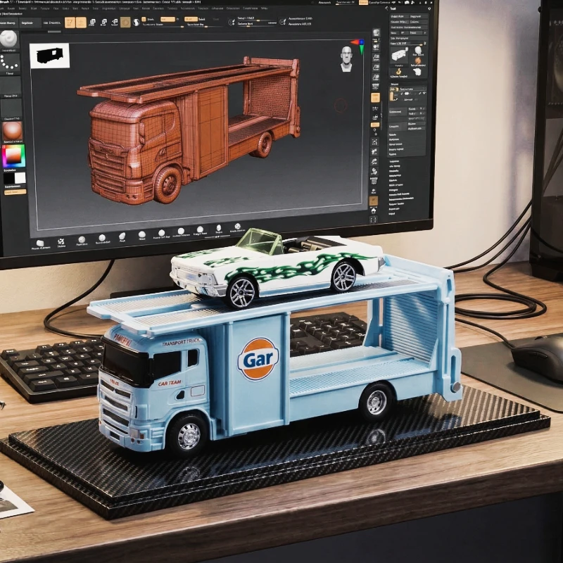 

Оригинальная миниатюрная модель городского спасательного прицепа, серия транспортных средств, модель автомобиля, игрушечная тележка, раздвижная игрушка, подарок-сюрприз для детей