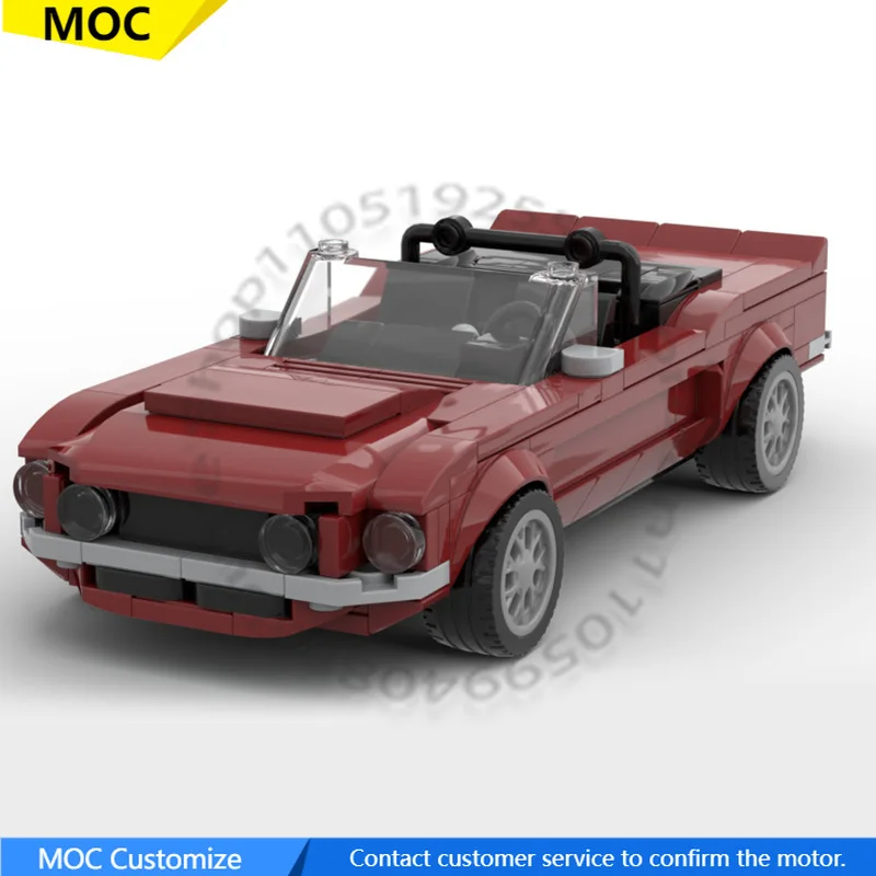 

311 PCS Sports car Mustang GT500 Convertible MOC Customize Modular Building Block Simple Creative Design DIY Birthday Toy Gift