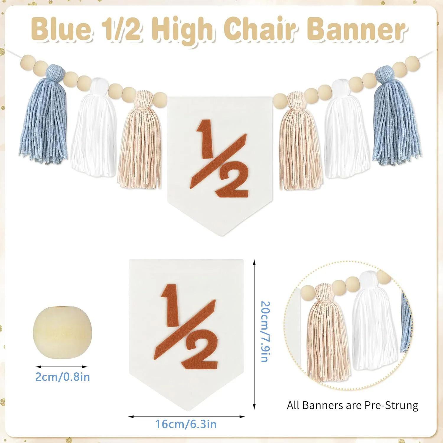 6-Month Birthday Party Decorations Set, 4 Pieces description 2