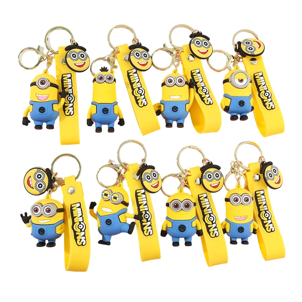 Neue Anime Minions Schlüsselbund Cartoon Kind Spielzeug Geschenk Schlüssel Ring Pvc Minion Puppe Nette Schule Tasche Anhänger Auto Schlüssel Kette Zubehör
