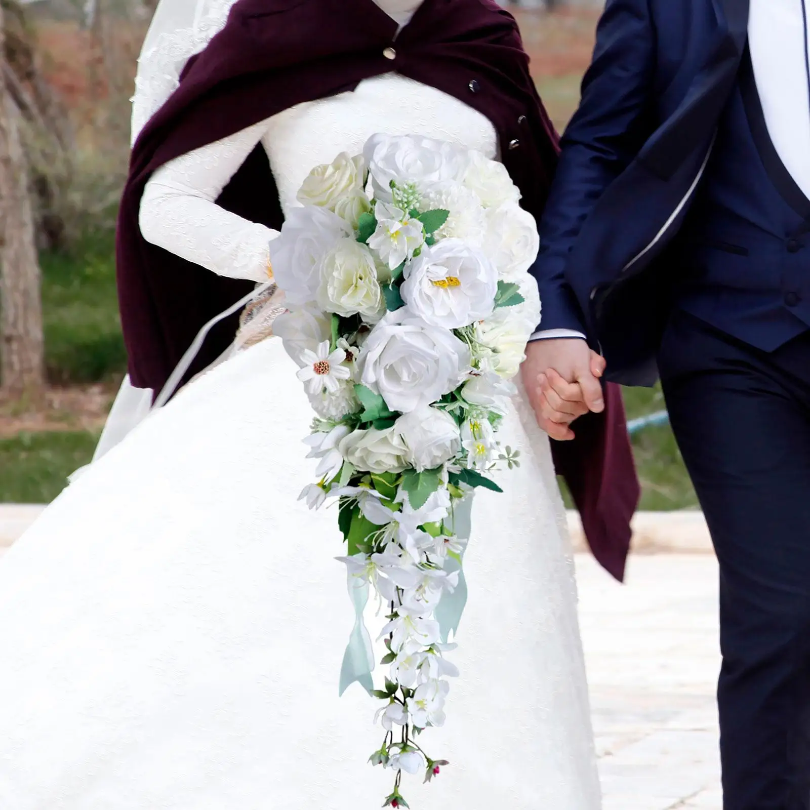 

Wedding Bouquet for Bride for Rustic Boho Wedding Elegant Cascading Bouquet