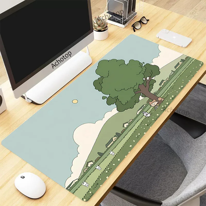 Kawaii pflanze mauspad anime großes büro zubehör deskpad pc computer tastatur niedliche schreibtisch matte xxl mause mouse pad 90x40 teppich