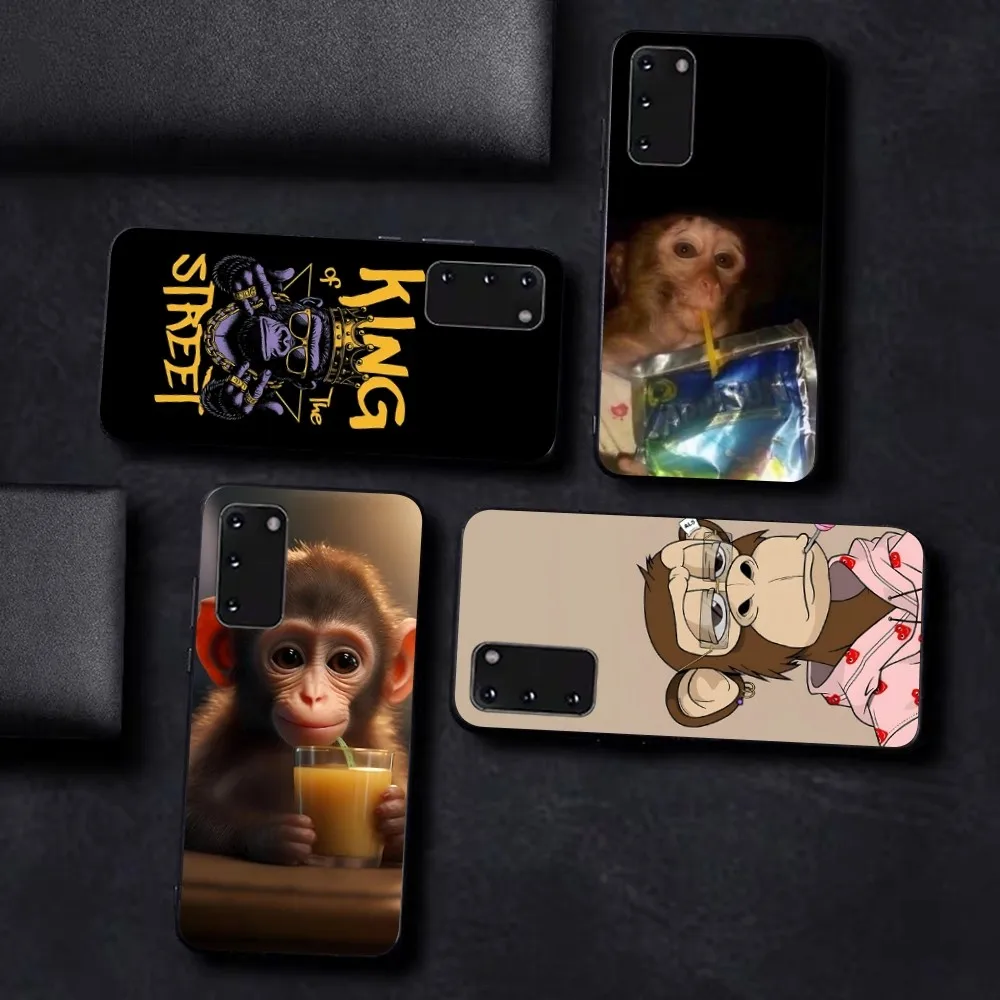 Monkey Drinking Juice Phone Case For Samsung S 9 10 20 21 22 23 30 23 24 plus lite Ultra FE S10lite Fundas