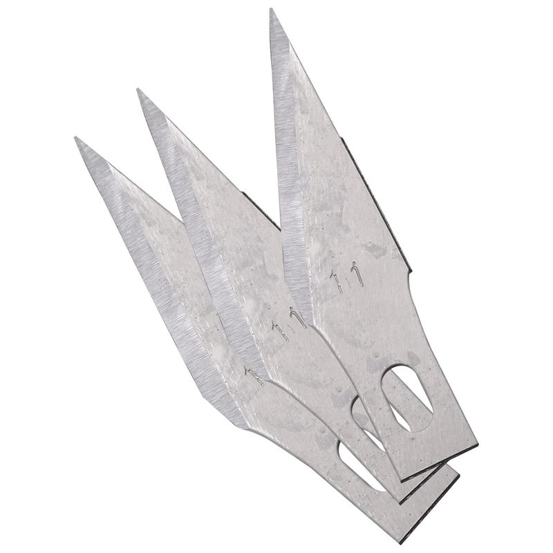 200PCS HOBBY ใบมีดใบมีดเหล็กหัตถกรรมมีดใบมีดสําหรับงานศิลปะ DIY ตัด