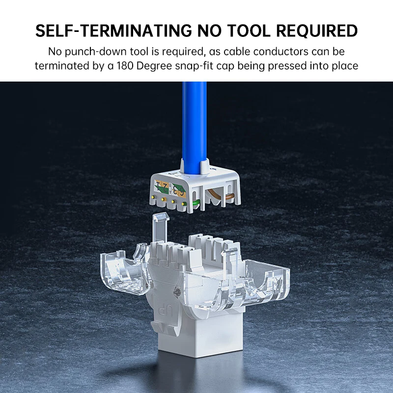 CAT5E CAT6 CAT5e Tool-Less RJ45 UTP Keystone Jack, ZoeRax No Punch-Down Tool Required Module Coupler