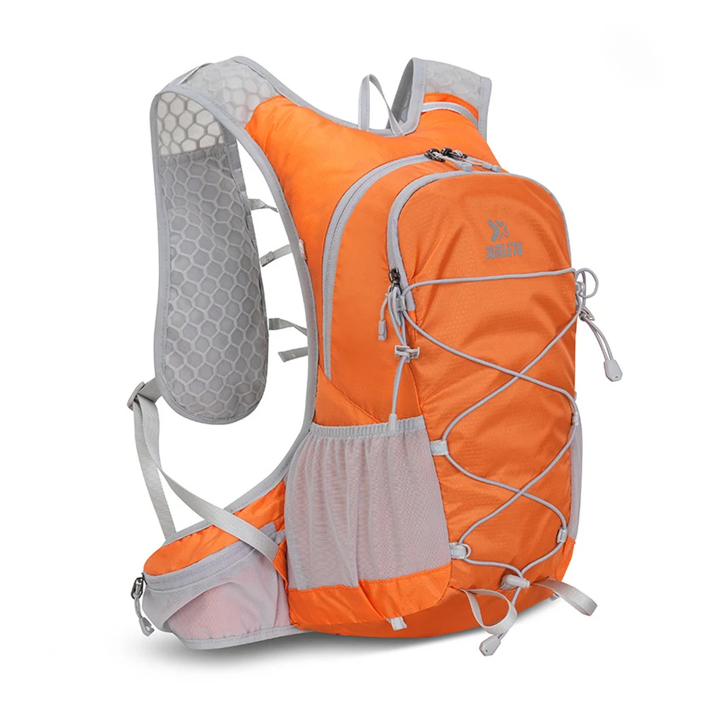 Nylon Cycling Backpack with Front Elastic Cord and Adjustable Chest Straps Lightweight Outdoor Daypack for Hiking and Travel
