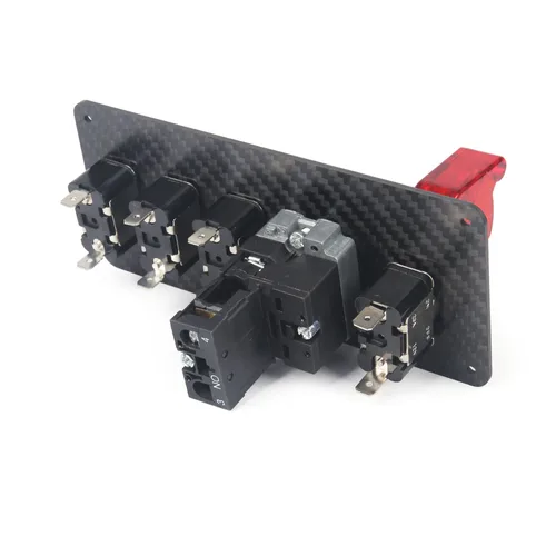 Imagen 2 del producto Panel de interruptor de palanca de encendido/apagado de motor de encendido de coche de carreras LED automático de fibra de carbono auténtica 12V estilos de 5 botones