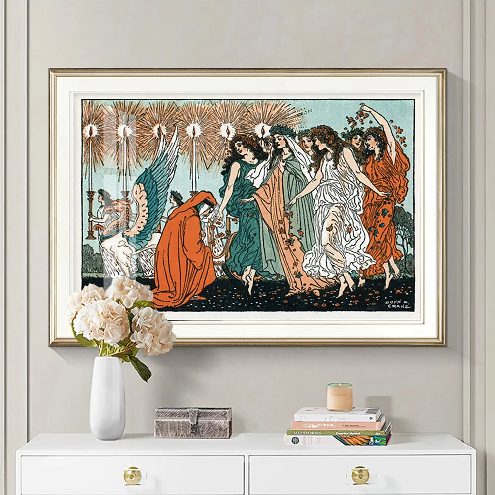 Donn Philip Crane Art Print Poster Divine Comedy Dante Illustration Wall Stickers Canvas Painting Decor