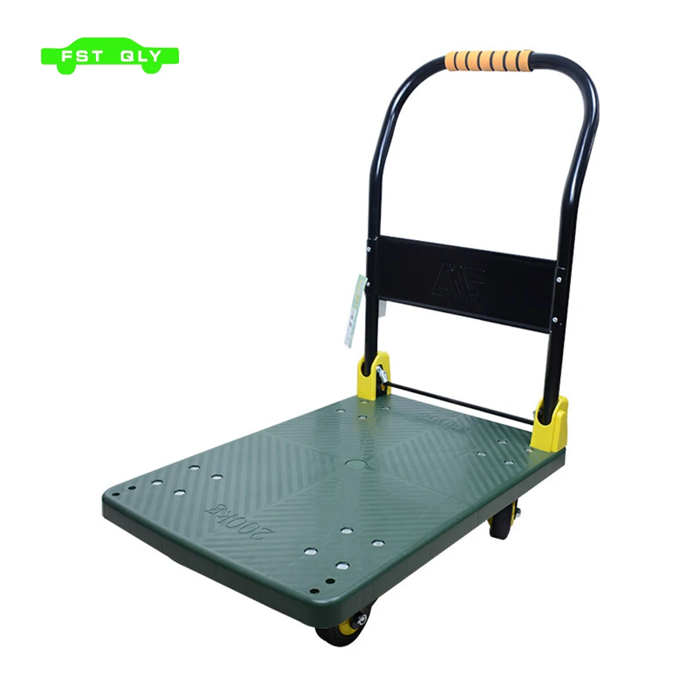 440 lbs. Capacity Portable Platform Hand Truck Collapsible Dolly Push Hand Cart for Loading and Storage in Green