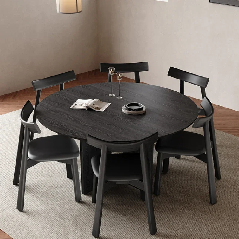 Solid Wood Round Dining Table Modern Apartmen Center Serving Coffee Tables Restaurant Living Room Muebles De Cocina Furniture