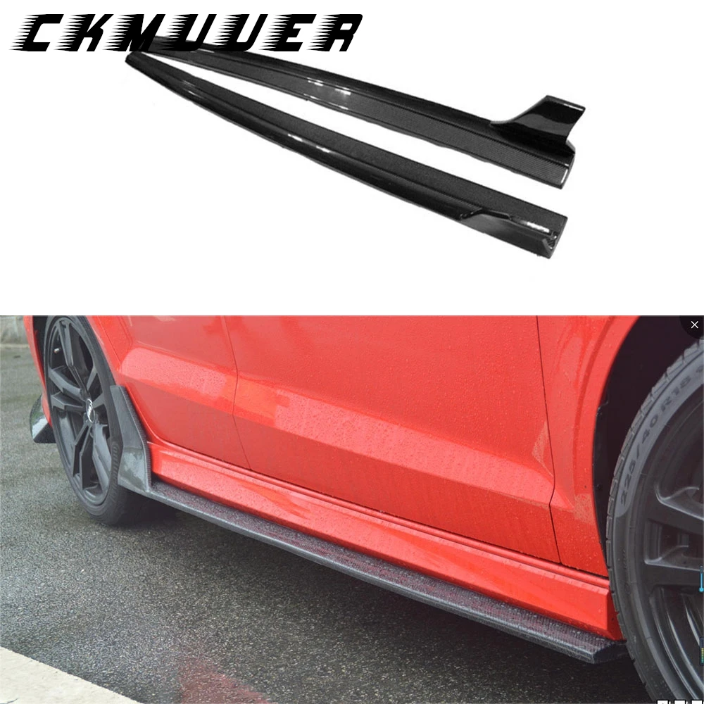 

CKMUUER Углеродное волокно для Audi A3 Sline S3 Sedan 4-дверный, не стандарт A3 2014 2015 2016, боковые юбки, фартуки бампера, защита