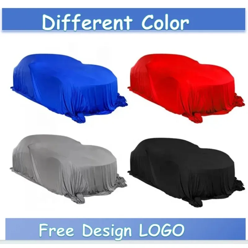 Soft Shiny Black Car Protection Dust Proof Anti Scratch Satin Reveal Car Cover for Auto Show