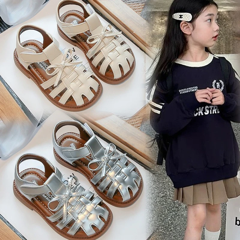 

Girls Roman Sandals 2026Summer New Style Simple Children's Lightweight Shoe Casual Girls Non Slip Tourist Beach Student Sandals