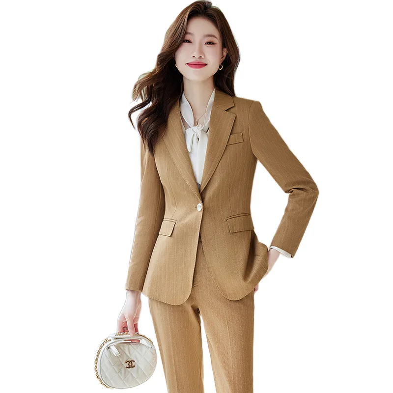 Petite veste Blazer décontractée pour femmes, nouveau Style automne hiver, ensemble de costume formel professionnel élégant à la mode haut de gamme