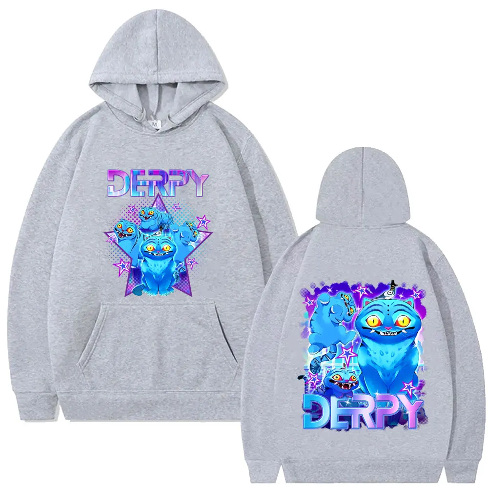 Kpop Demon Hunters Derpy Tiger Double Sided Hoodie Men Women Fashion Cartoon Trend Pullover Hoodies Male Vintage Cool Streetwear
