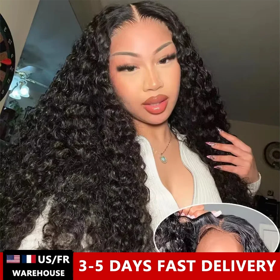 Ready Wear And Go Glueless Wig Human Hair Deep Wave 5x5 6x4 Lace Closure Wig Pre Cut Curly Human Hair 13x4 HD Lace Front Wig