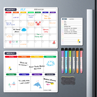 3 Pack Monthly & Weekly & Daily Planner Whiteboard Magnetic Calendar for Refrigerator Wall Door Shopping/Menu Family Schedule