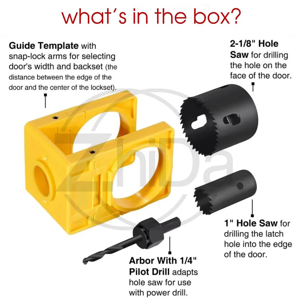 Ball Lock Hole Opener Set Wooden Door Lock Drill Bit Door Lock Installation
