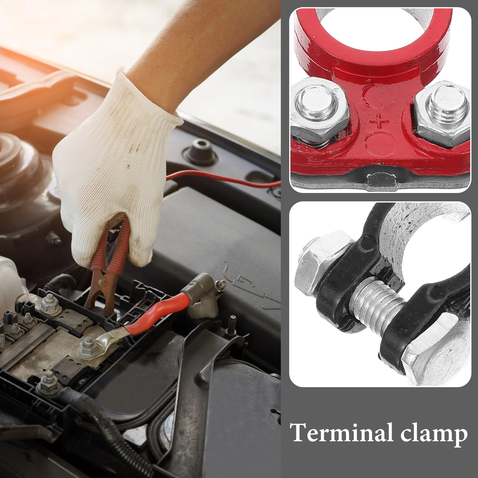 

1 пара автомобильных клеммных зажимов, быстросъемные концевые соединители для кабеля, прочные разъемы из алюминиевого сплава для надежной подачи тока
