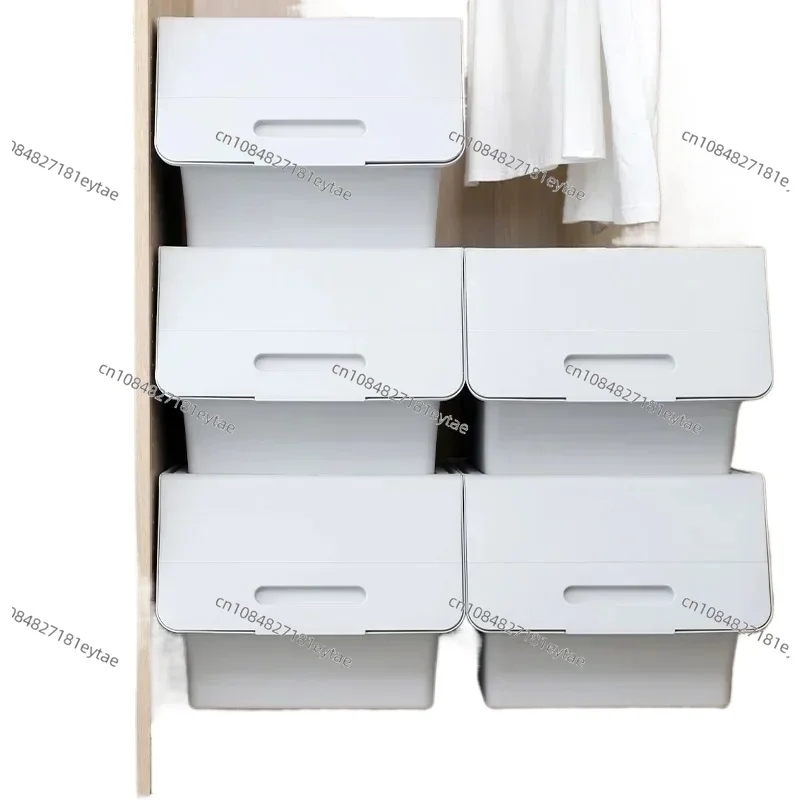 

Прозрачный пластиковый контейнер для хранения с фронтальным открытием, штабелируемый органайзер для игрушек и закусок, решение для домашней организации